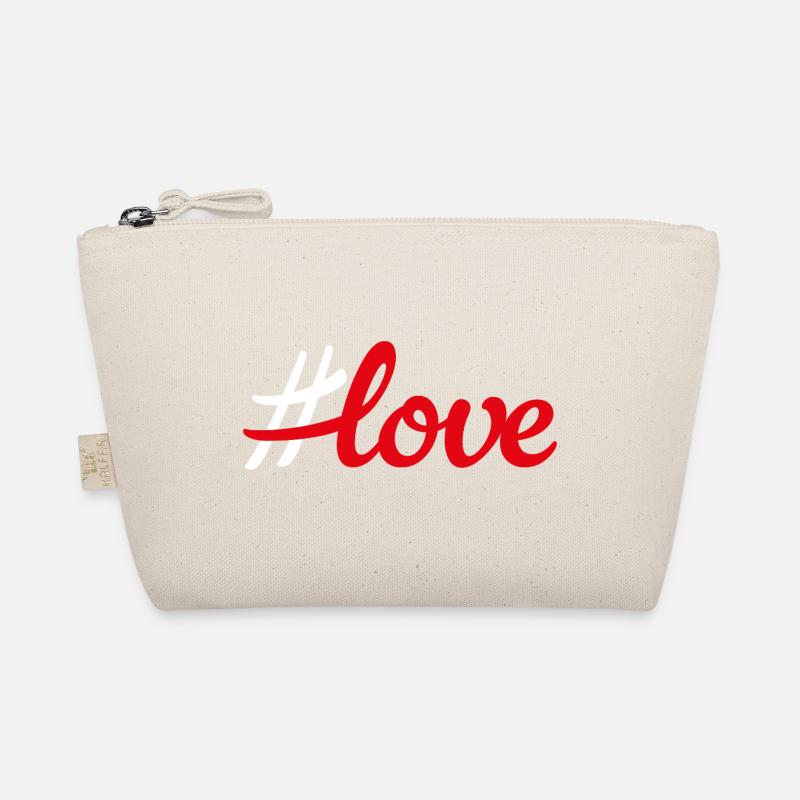 Hashtag Rouge Amour Écriture Minimaliste Trousse biologique
