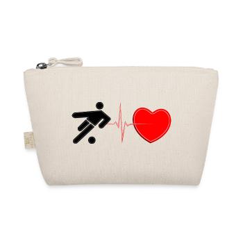 Soccer Heartbeat Lifeline – Fußball-Leidenschaft Kunst - Bio-Täschchen - Natur - Vorne