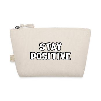 Bleib positiv Fette Typografie - Bio-Täschchen - Natur - Vorne