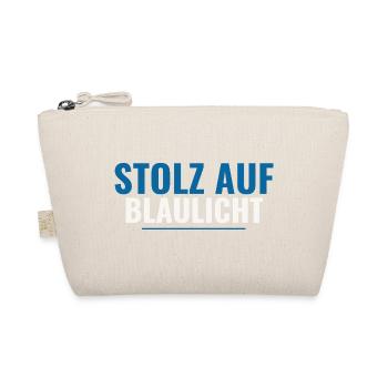 Stolz auf Blaulicht – Supporter Shirt Geschenkidee - Bio-Täschchen - Natur - Vorne