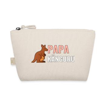 Papa Känguru – Geschenkshirt für neue Väter - Bio-Täschchen - Natur - Vorne