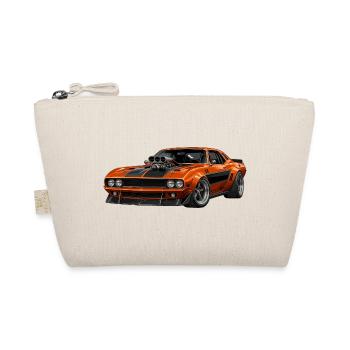 Orange Muscle Car mit Blower - Bio-Täschchen - Natur - Vorne