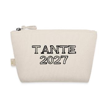 Tante 2027 Schriftzug handgezeichnet - Bio-Täschchen - Natur - Vorne