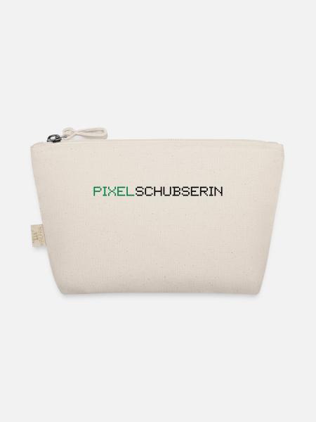 Pixelschubserin im Design von Pixeln, 2fb - Bio-Täschchen - Natur