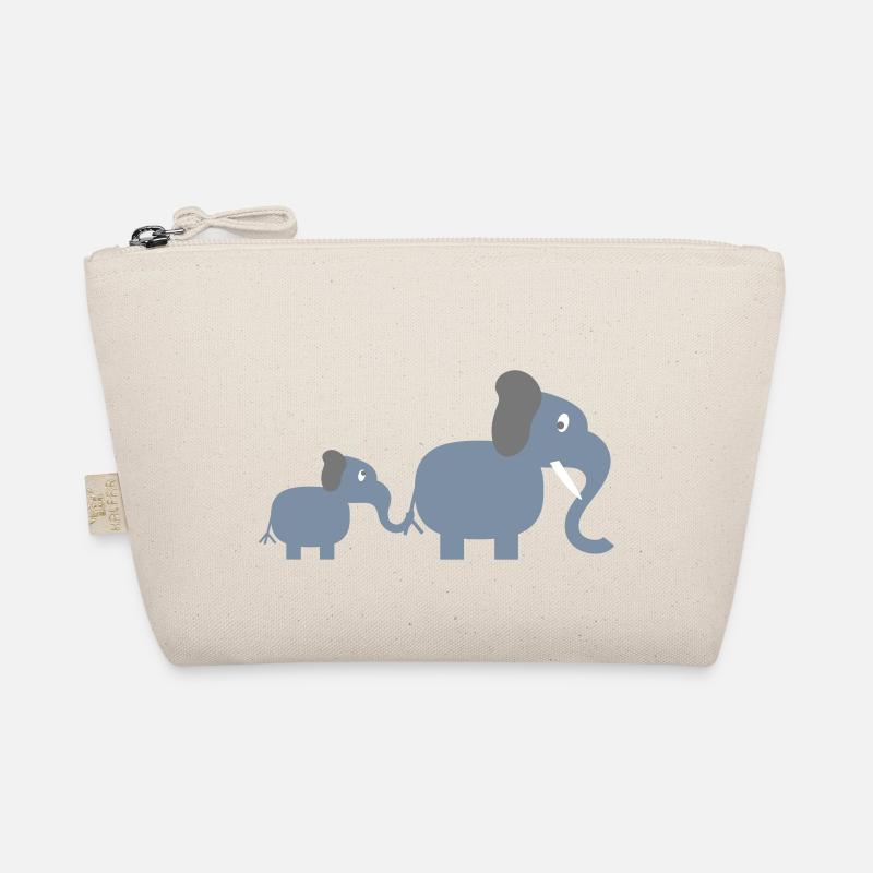 elephant and baby - Bio-Täschchen - Natur
