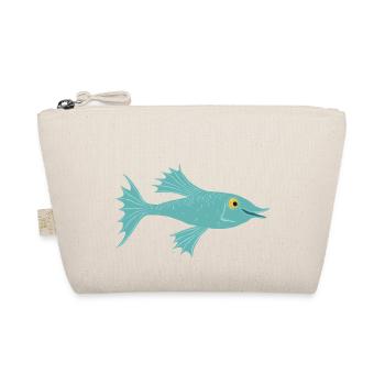 Fisch petrol - Bio-Täschchen - Natur - Vorne