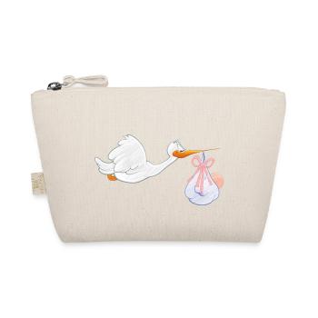 Cigogne avec bébé - Trousse biologique - nature - Devant