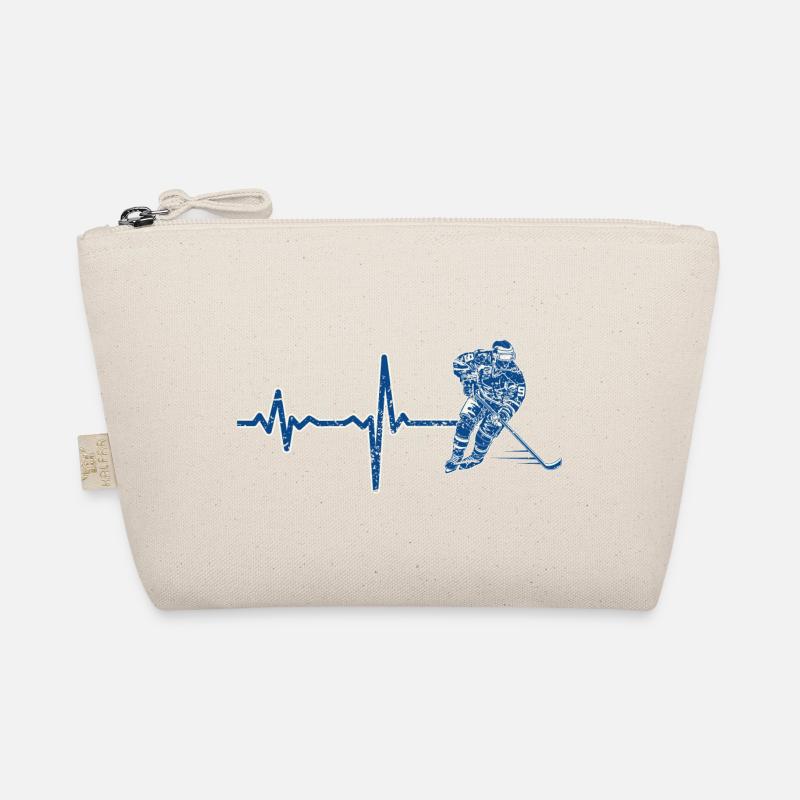 Geschenk Heartbeat Eishockey - Bio-Täschchen - Natur
