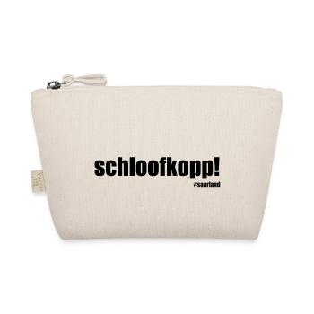 "Schloofkopp" Saarland Design GeschenkGeschenkidee - Bio-Täschchen - Natur - Vorne