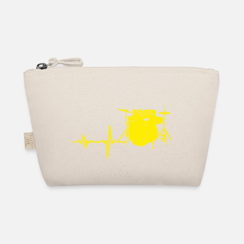 Gift heartbeat drums yellow Organic Pouch