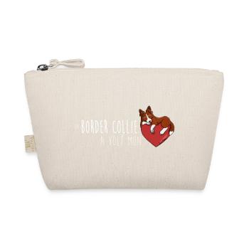 Border Collie Coeur - Rouge - Trousse biologique - nature - Devant