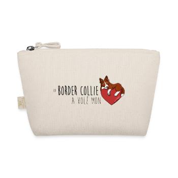 Border Collie Coeur - Rouge - Trousse biologique - nature - Devant