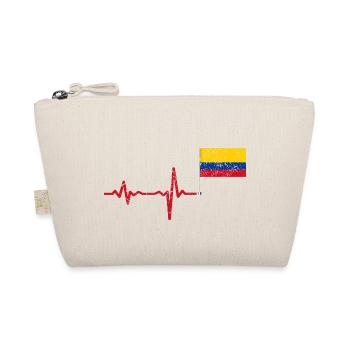 Heartbeat Kolumbien Flagge Geschenk - Bio-Täschchen - Natur - Vorne