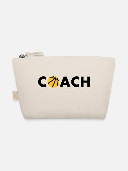 basketball Trainer Coach - Bio-Täschchen - Natur - Vorne