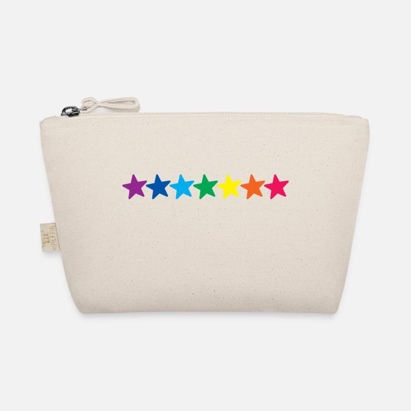 Horizontal Rainbow Stars - Organic Pouch - nature