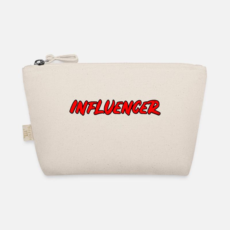 Influencer - kräftiger Popart Schriftzug - Bio-Täschchen - Natur