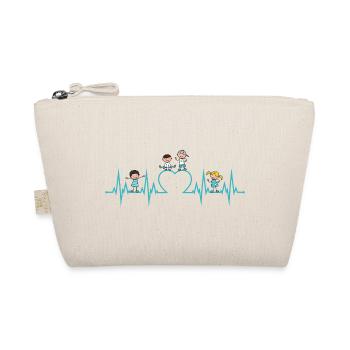 Heartbeat heart children love educator profession turquoise - Organic Pouch - nature - Front
