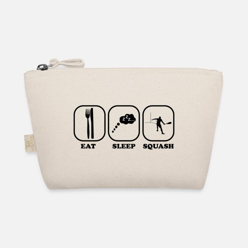 Essen Schlafen Squash Spieler Geschenk idee Bio-Täschchen