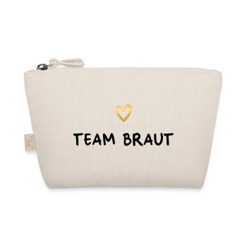 Team Braut Herz gold Junggesellinnenabschied - Bio-Täschchen - Natur - Vorne