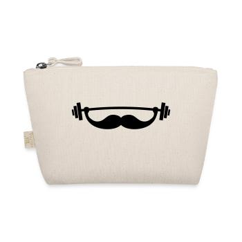 Funny Fitness Mustache / Beard - Organic Pouch - nature - Front
