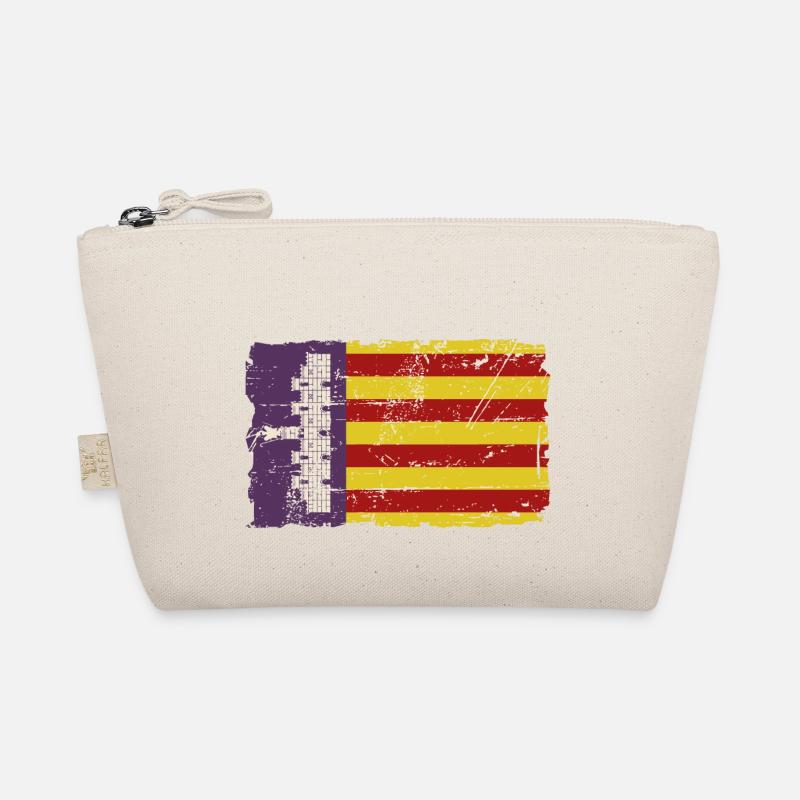 Mallorca Vintage Flag - Bio-Täschchen - Natur