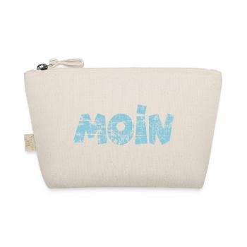 Moin (Vintage Hellblau) Norddeutscher Gruß - Bio-Täschchen - Natur - Vorne