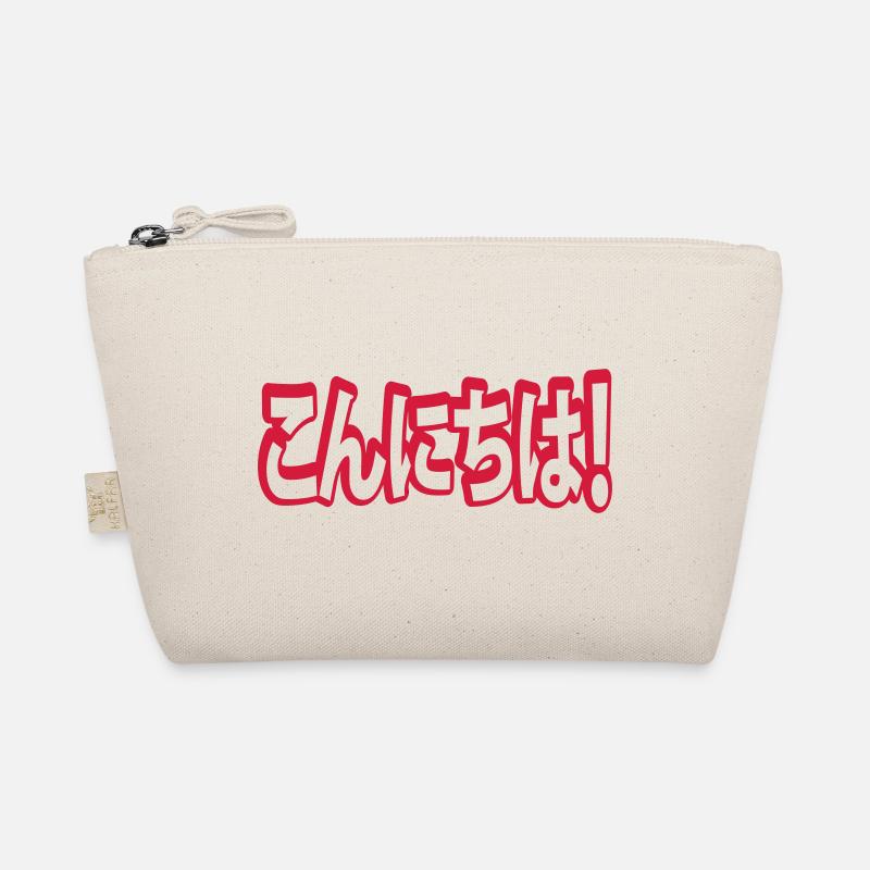 Konnichiwa! Japanese Hello! こんにちは Nihongo Language Organic Pouch