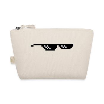 geek glasses pixel internet meme fun - Organic Pouch - nature - Front
