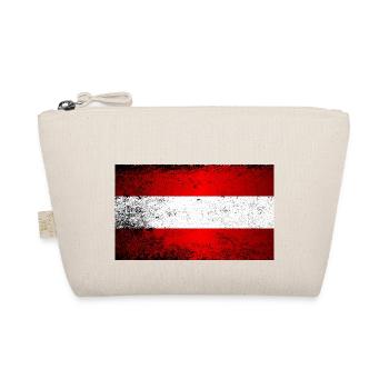 Flagge von Österreich Grunge - Bio-Täschchen - Natur - Vorne