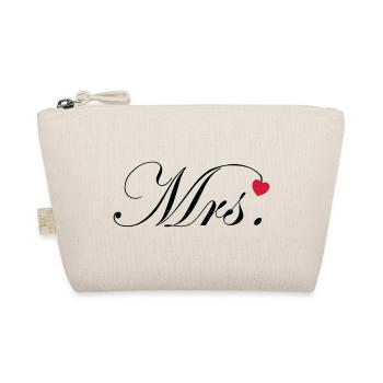 Mr and Mrs Wedding Heart Design Couple Gift - Organic Pouch - nature - Front