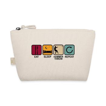 Hammer Throw Hammer Throw Eat Sleep Saying Retro - Organic Pouch - nature - Front