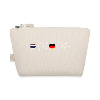 Thailand Germany Flag Heart Heartbeat - Organic Pouch - nature - Front
