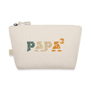 Papa 3 0 drittes Kind Schwangerschaft Baby Retro - Bio-Täschchen - Natur - Vorne
