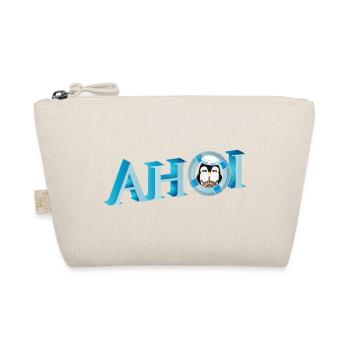 Salutation de marin avec lettrage Ahoi avec un marin pingouin - Trousse biologique - nature - Devant