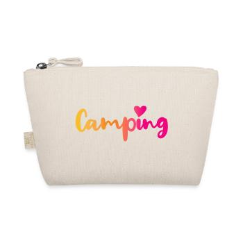 Camping Course Heart Pink Quote Fan Camper Outdoor - Organic Pouch - nature - Front
