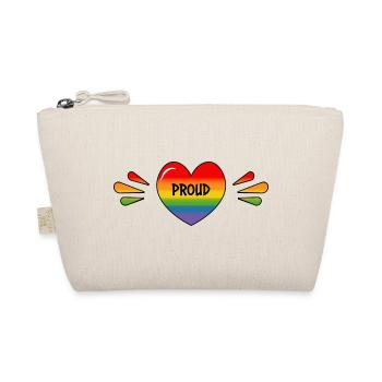 Rainbow LGBT Proud Heart - Organic Pouch - nature - Front