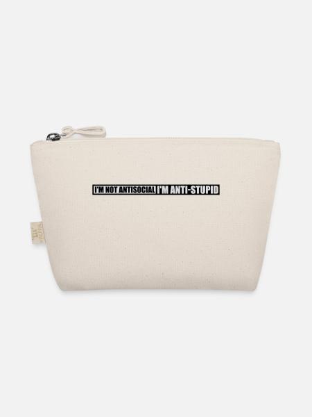not antisocial anti stupid - Organic Pouch - nature - Front