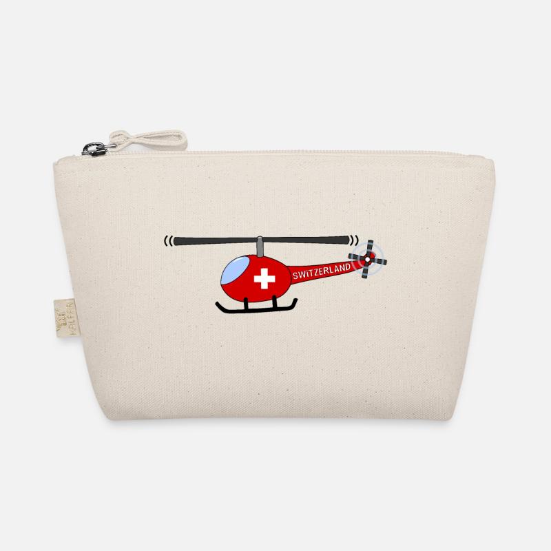 Hubschrauber Schweiz Flagge Kinder Bio-Täschchen