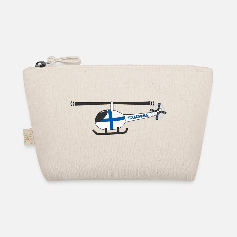 Finnland Flagge Hubschrauber Kinder - Bio-Täschchen - Natur