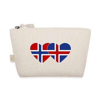 Norwegen Island Flagge Herz - Bio-Täschchen - Natur - Vorne