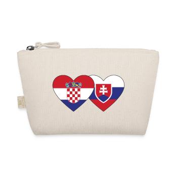 Kroatien Slowakei Flagge Herz - Bio-Täschchen - Natur - Vorne