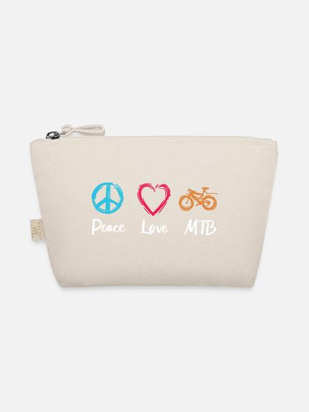 Peace Love MTB - Bio-Täschchen - Natur