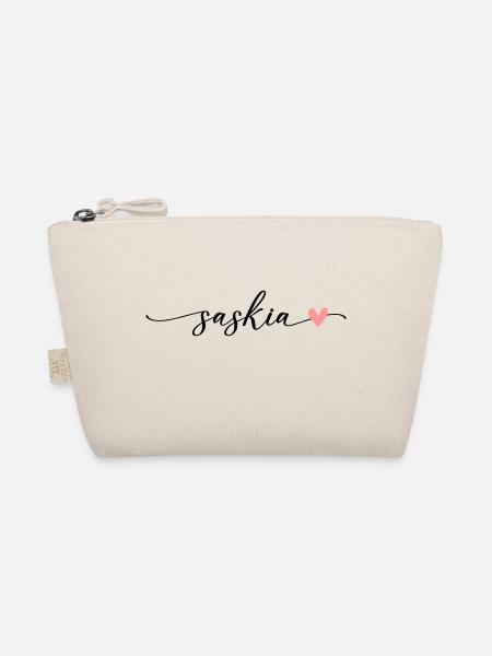 Saskia Name Kalligrafie Schrift - Bio-Täschchen - Natur