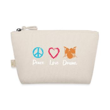 Peace Love Drums - Organic Pouch - nature - Front