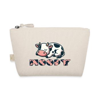 Moody Cow Lover Funny Grumpy Person Gift Quote - Organic Pouch - nature - Front