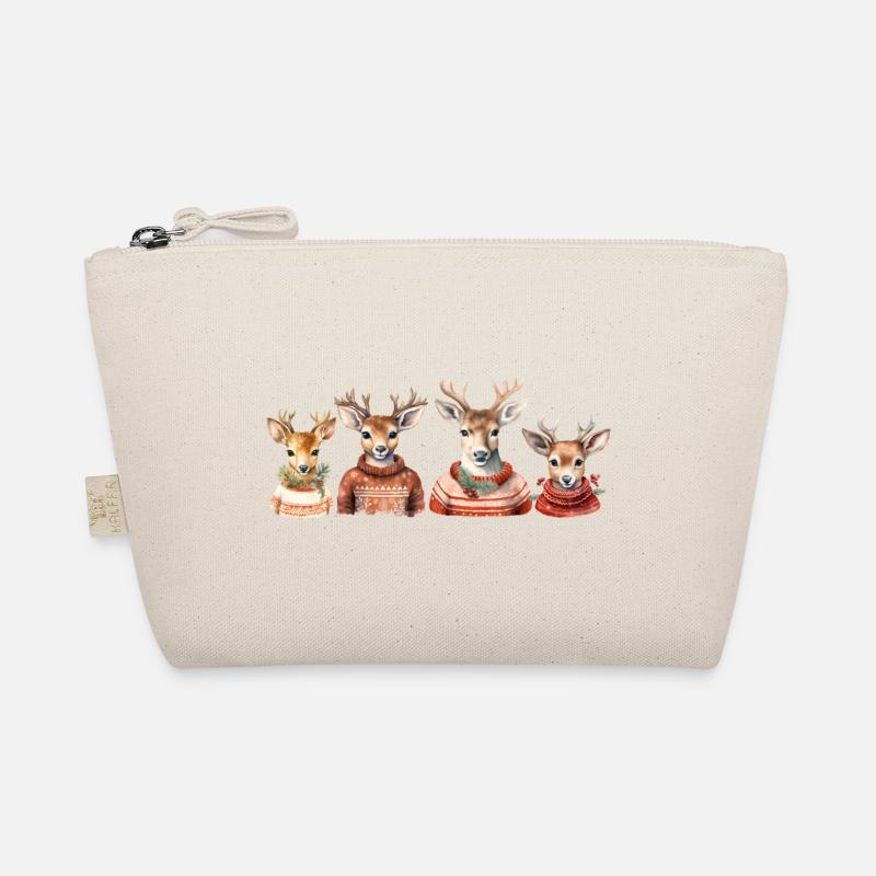 Rentierquartett Strickpullover Bio-Täschchen