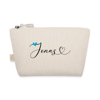 Jonas Nom Prénom Calligraphie Coeur - Trousse biologique - nature - Devant