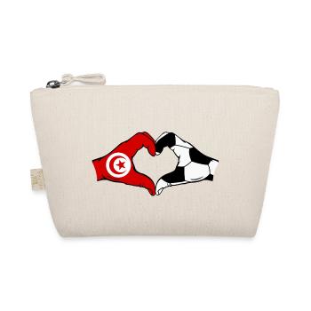Tunisia Football Flag Hands Heart Shape - Organic Pouch - nature - Front