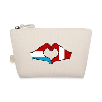 Luxemburg Peru Flagge Hände Herzform - Bio-Täschchen - Natur - Vorne
