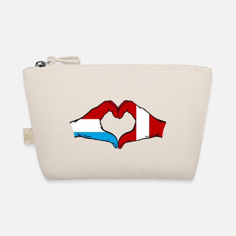 Luxembourg Pérou Drapeau Mains Coeur Forme Trousse biologique